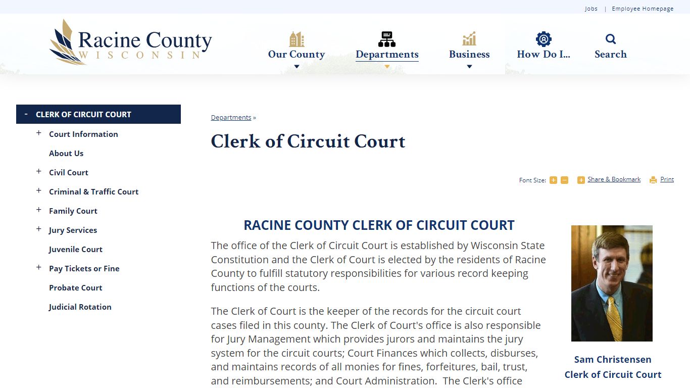 Clerk of Circuit Court | Racine County, WI